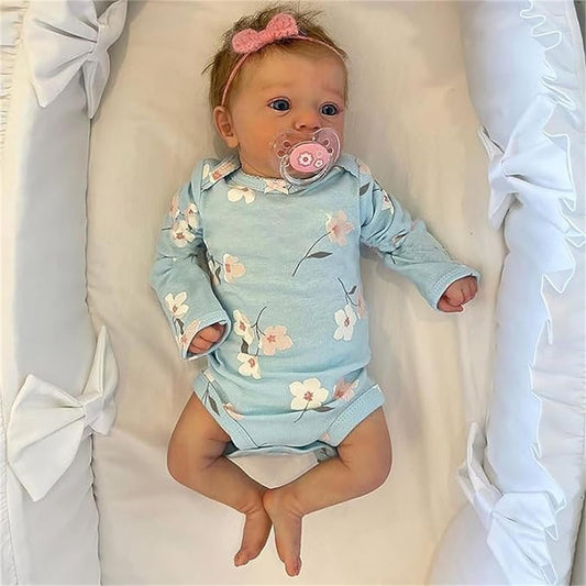 GYCV 18-inch reborn doll girl with silicone head for lifelike expression.