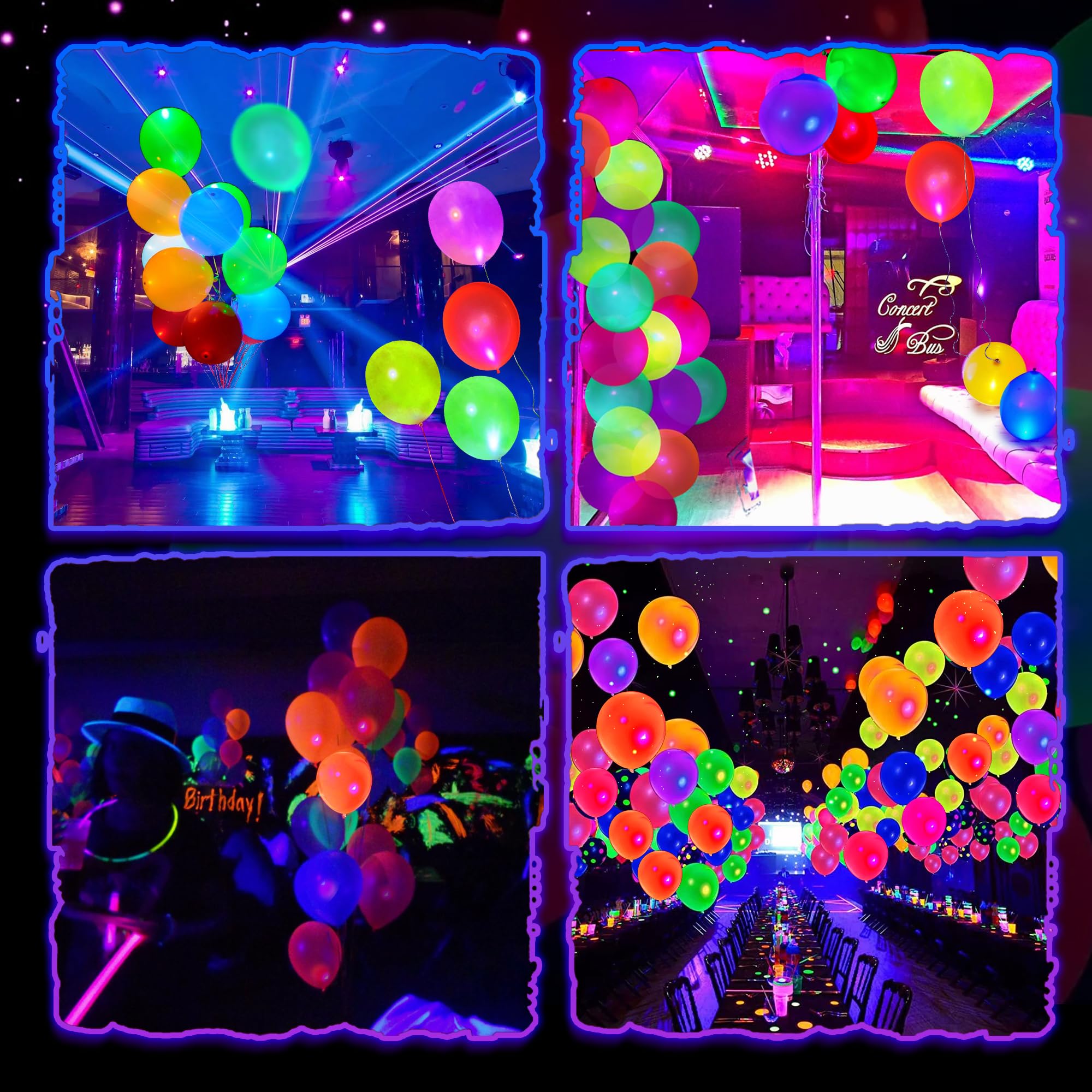 GYIPFIPA party ambience glow with neon balloons and LEDs