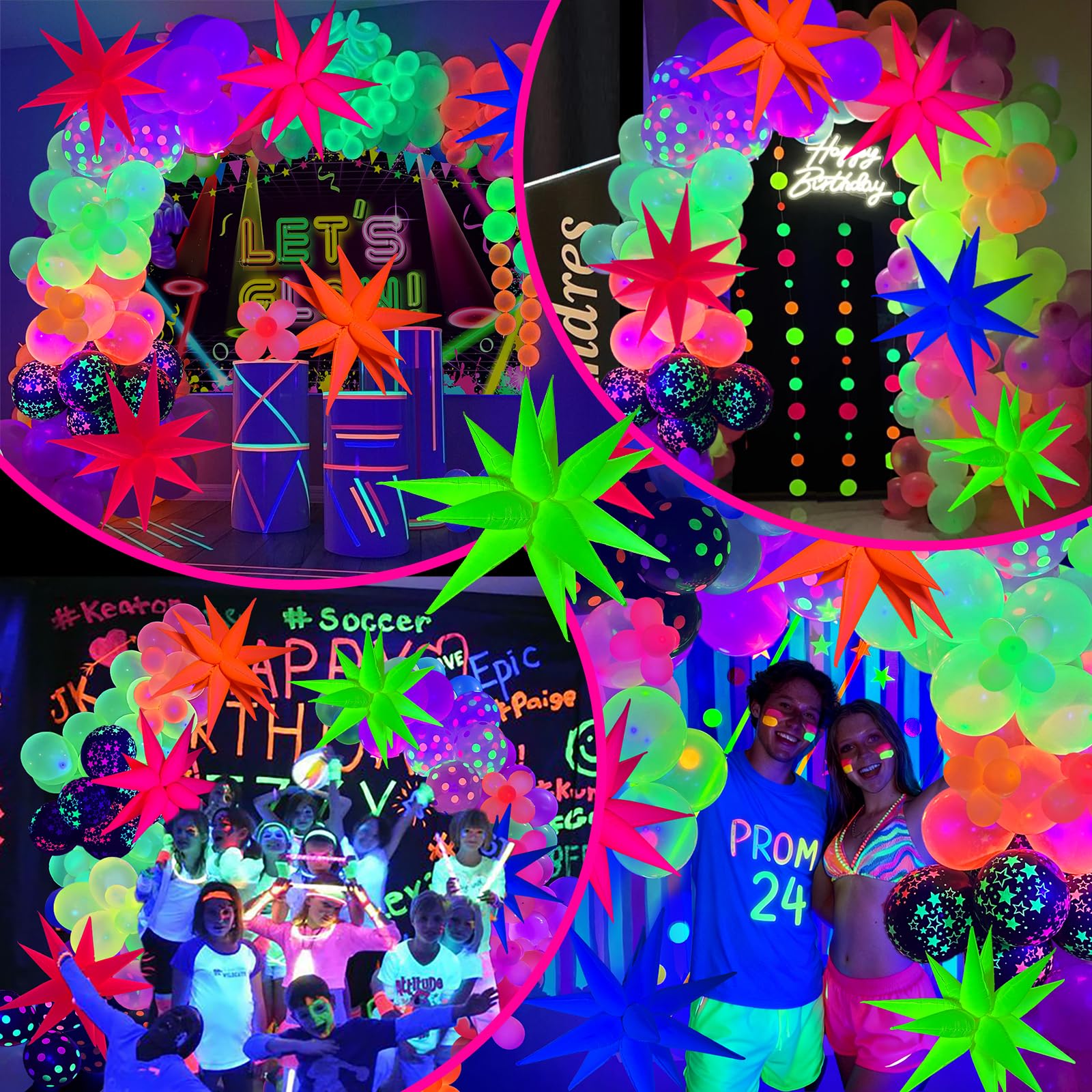 GYIPFIPA versatile party decor for birthdays, weddings, and neon-themed events.