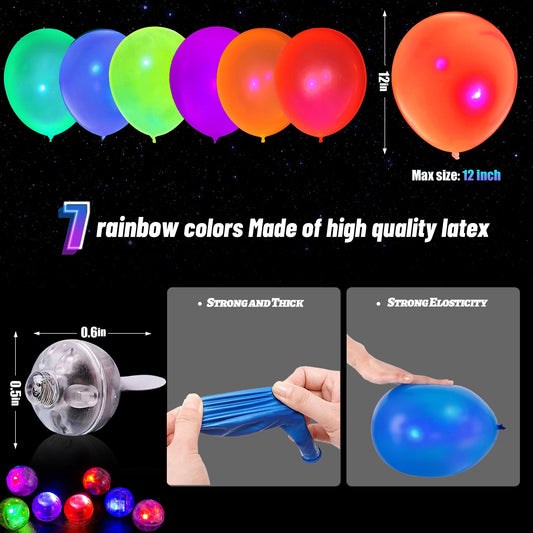 GYIPFIPA UV neon balloons glow under black light ideal for glow parties