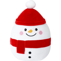 GYNAKJ Snowman Plush with Santa hat and scarf for festive decor