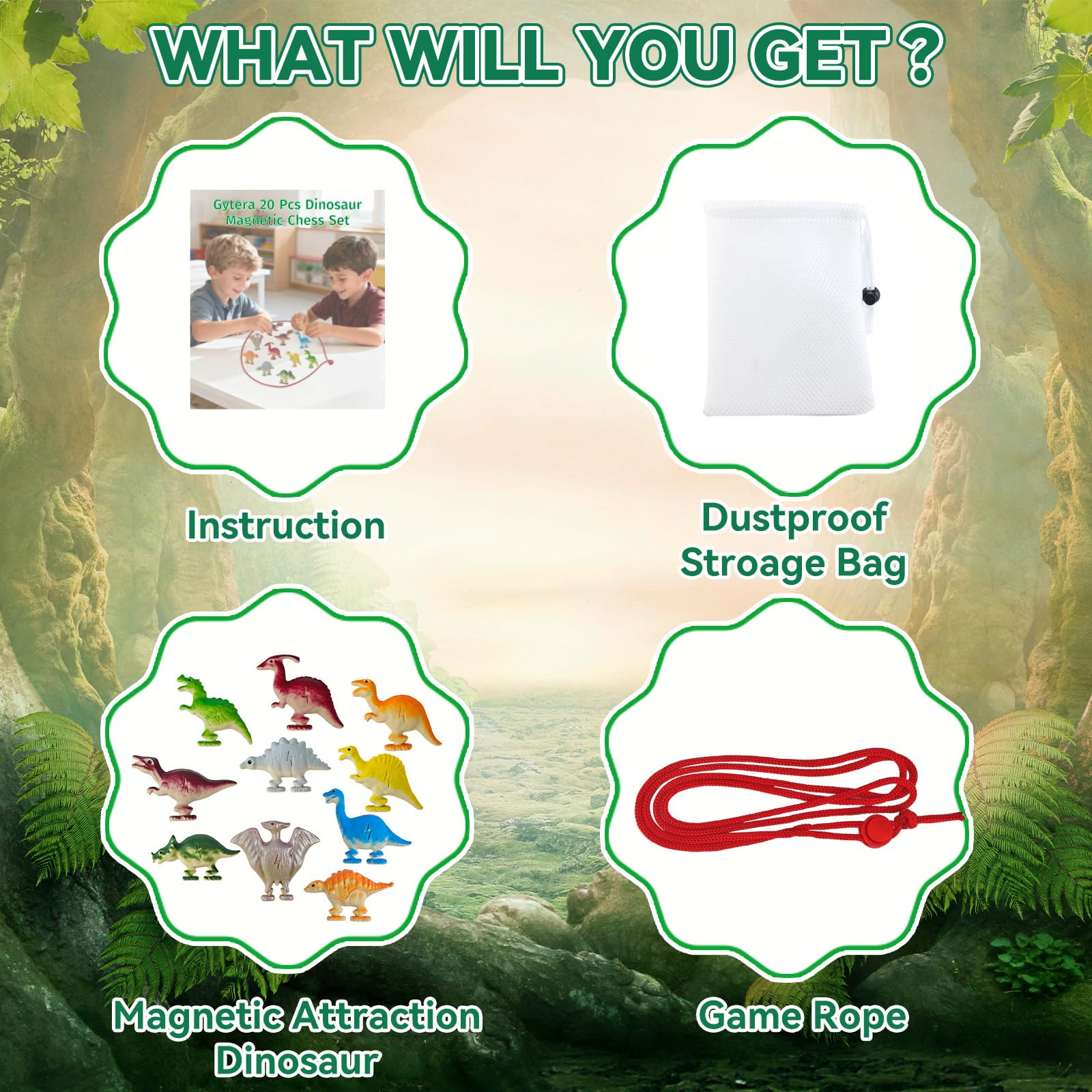 Gytera Dinochez portable storage bag keeps pieces organized for travel.
