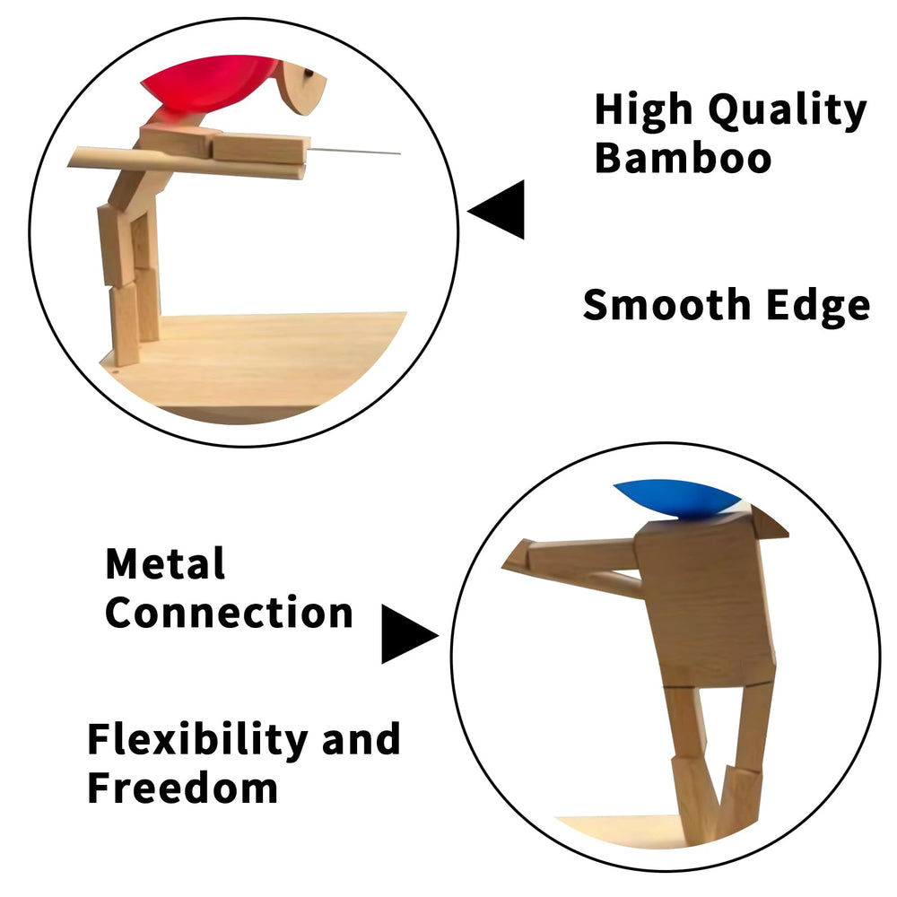 gzrnje Balloon Bamboo Man Battle shows solid wood construction