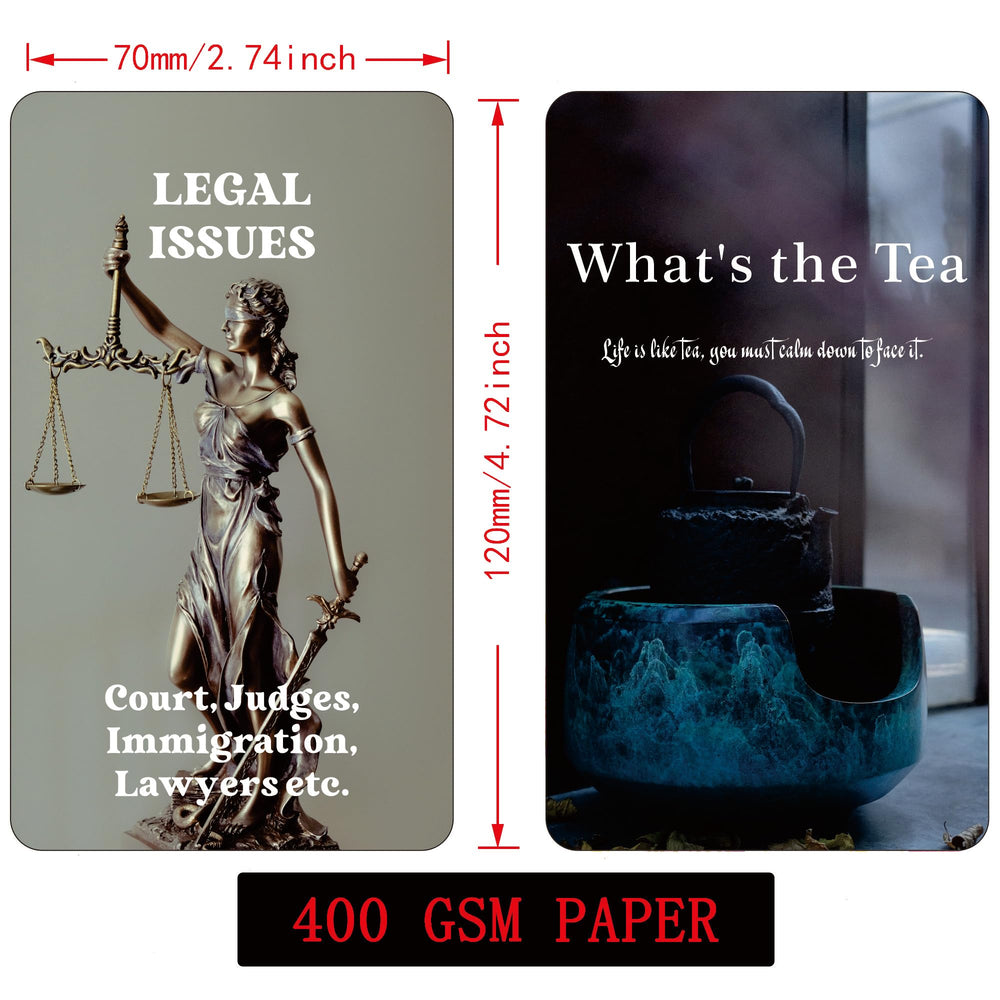 GZXINKE What's The Tea? relationship oracle closeup with energy prompts.