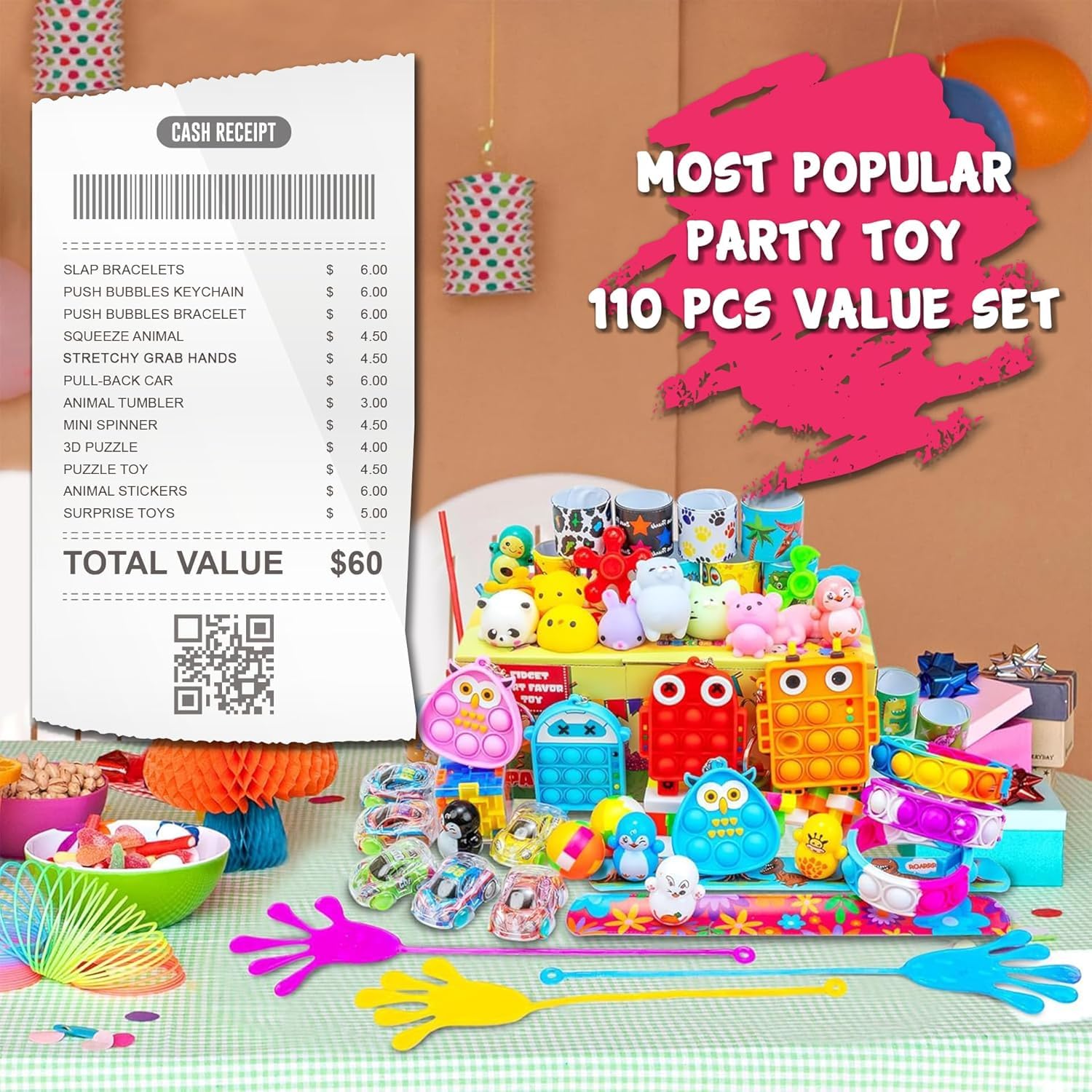 H-Partner slap bracelets colorful party accessory for kids