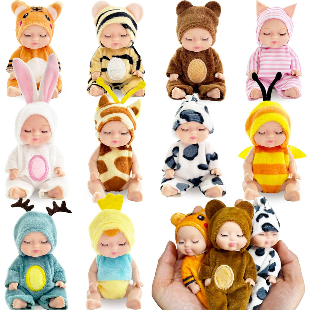 Haawooky cow costume mini dolls promote imaginative farm play and fine motor skills.