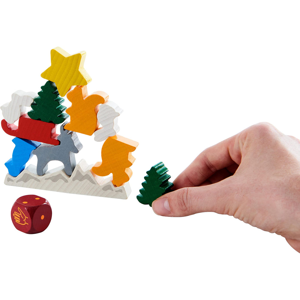 HABA Christmas trees piece adds seasonal charm to the stacking challenge