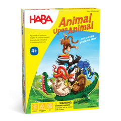 HABA Animal Upon Animal crocodile stack strengthens hand eye coordination during family play