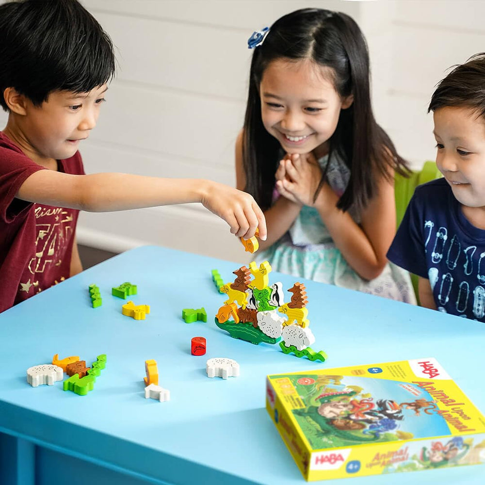 HABA Animal Upon Animal snake stack challenges balance and steady hands