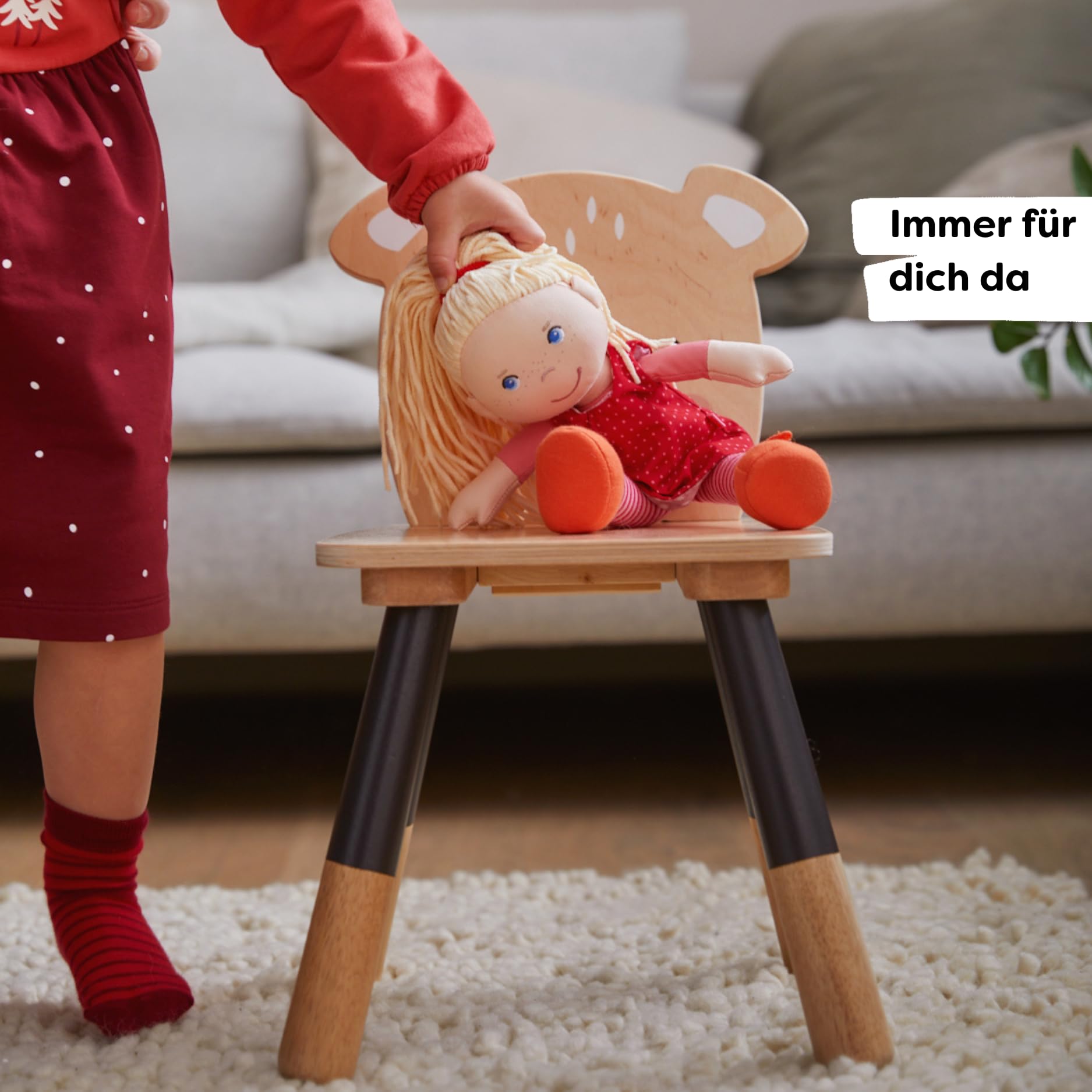 HABA Annelie doll with matching hairband enhances pretend play outfits