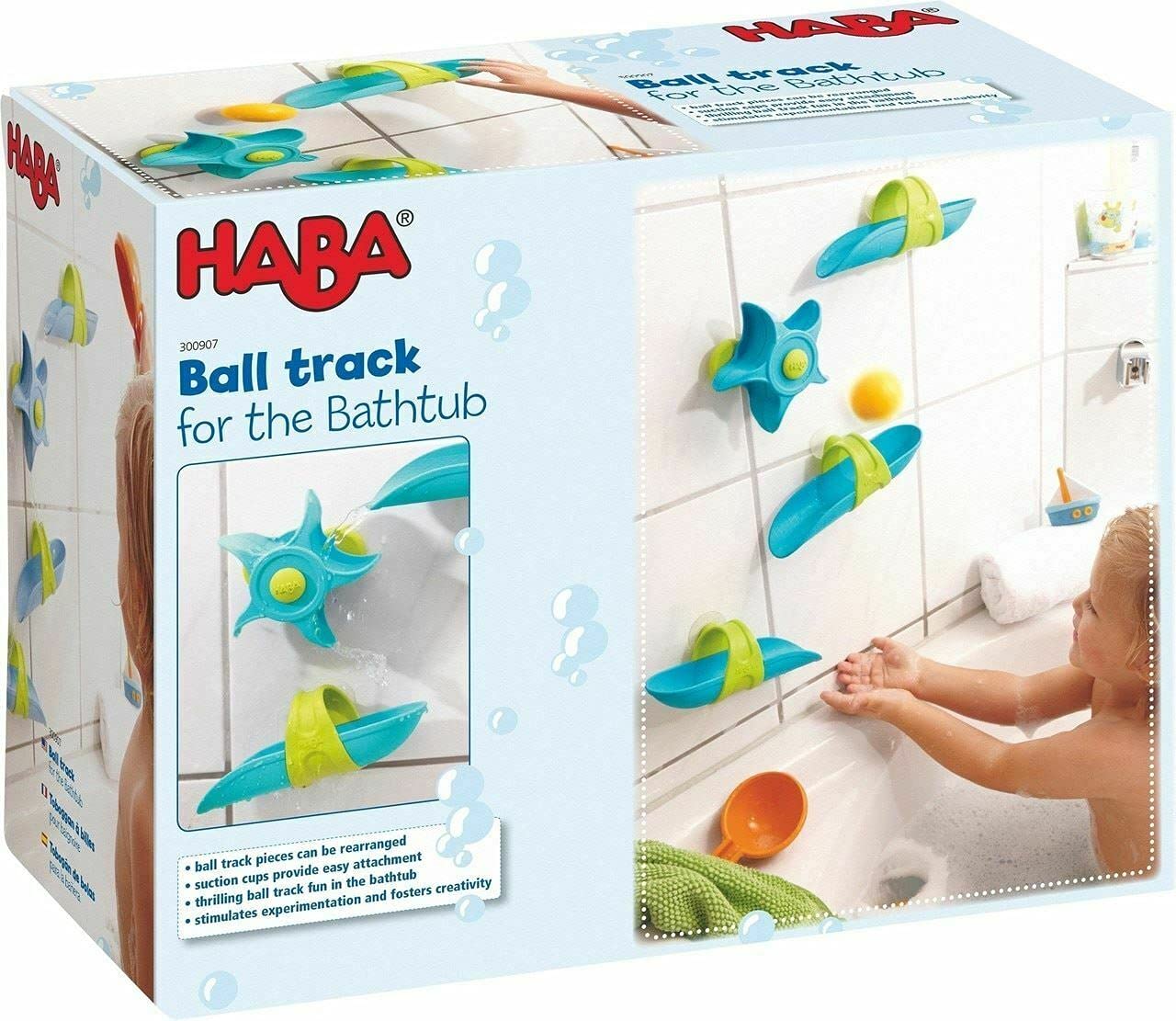 HABA ball rolling through track demonstrates cause-and-effect in action