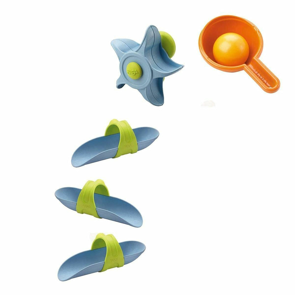 HABA bathtub ball track track pieces enable flexible layouts for creative bath play
