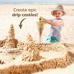HABA Beach Sand Filter Sifter removes shells for tidier fills.