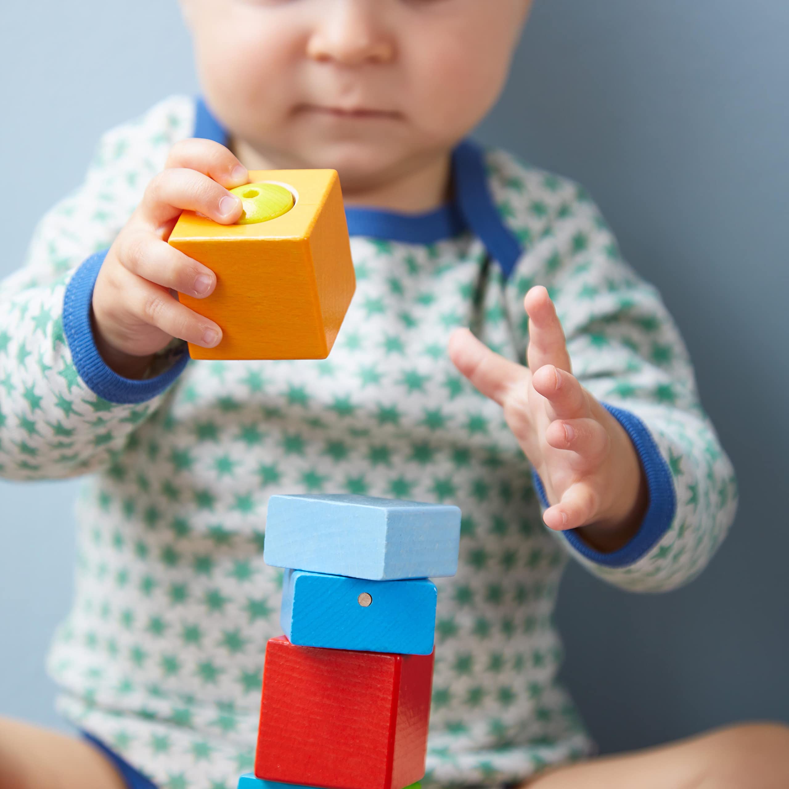HABA beech wood toy eco-safe finish highlights sustainable materials and German manufacturing.