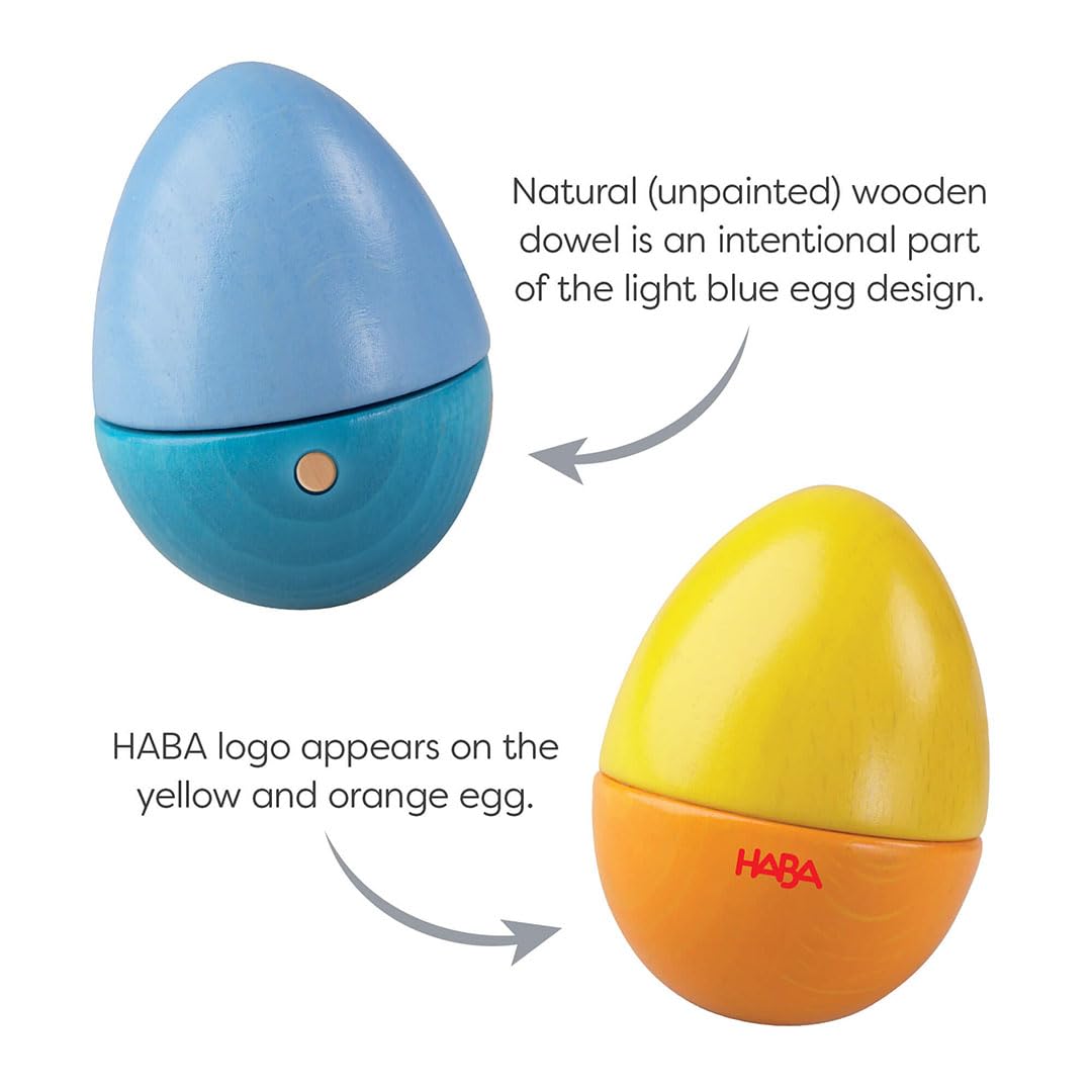 HABA sturdy storage box keeps wooden eggs organized after play