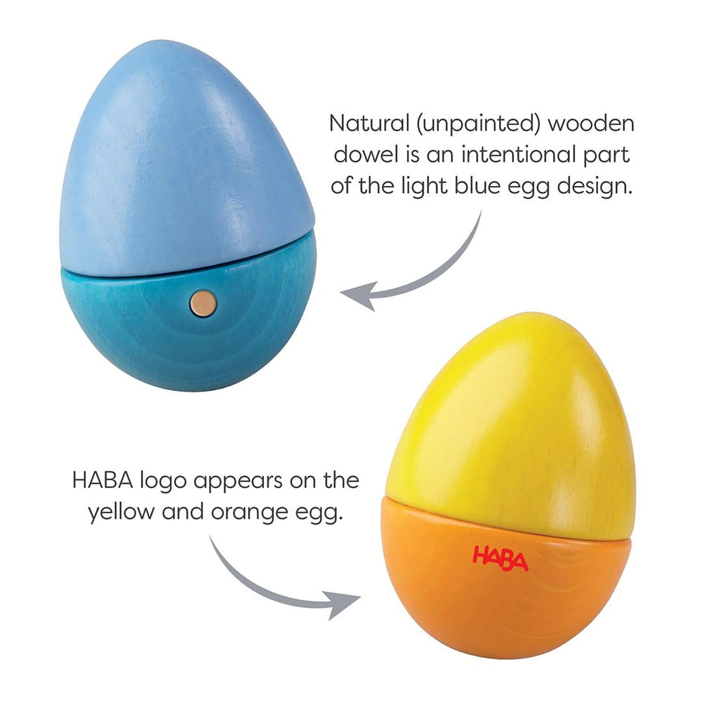 HABA sturdy storage box keeps wooden eggs organized after play