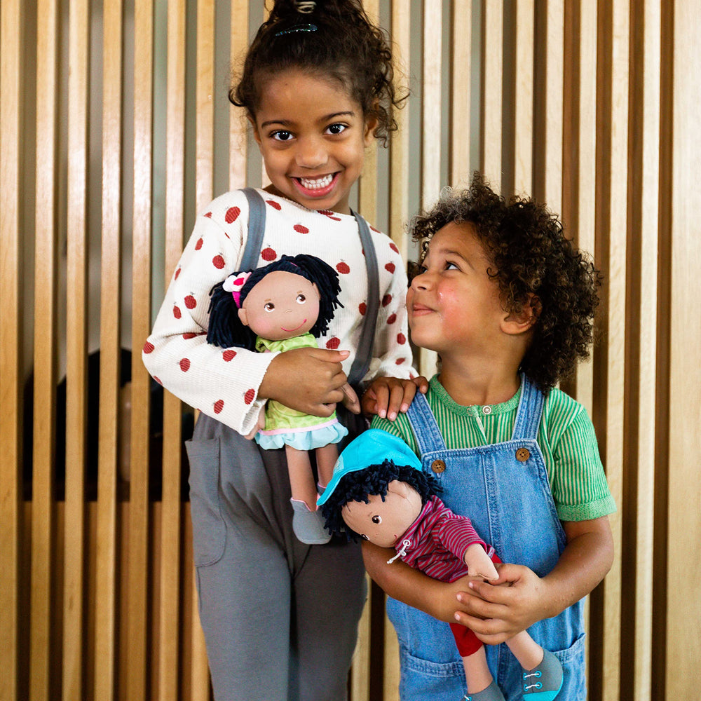 HABA Cari gray shoes sewn-on stay in place during busy toddler moments.