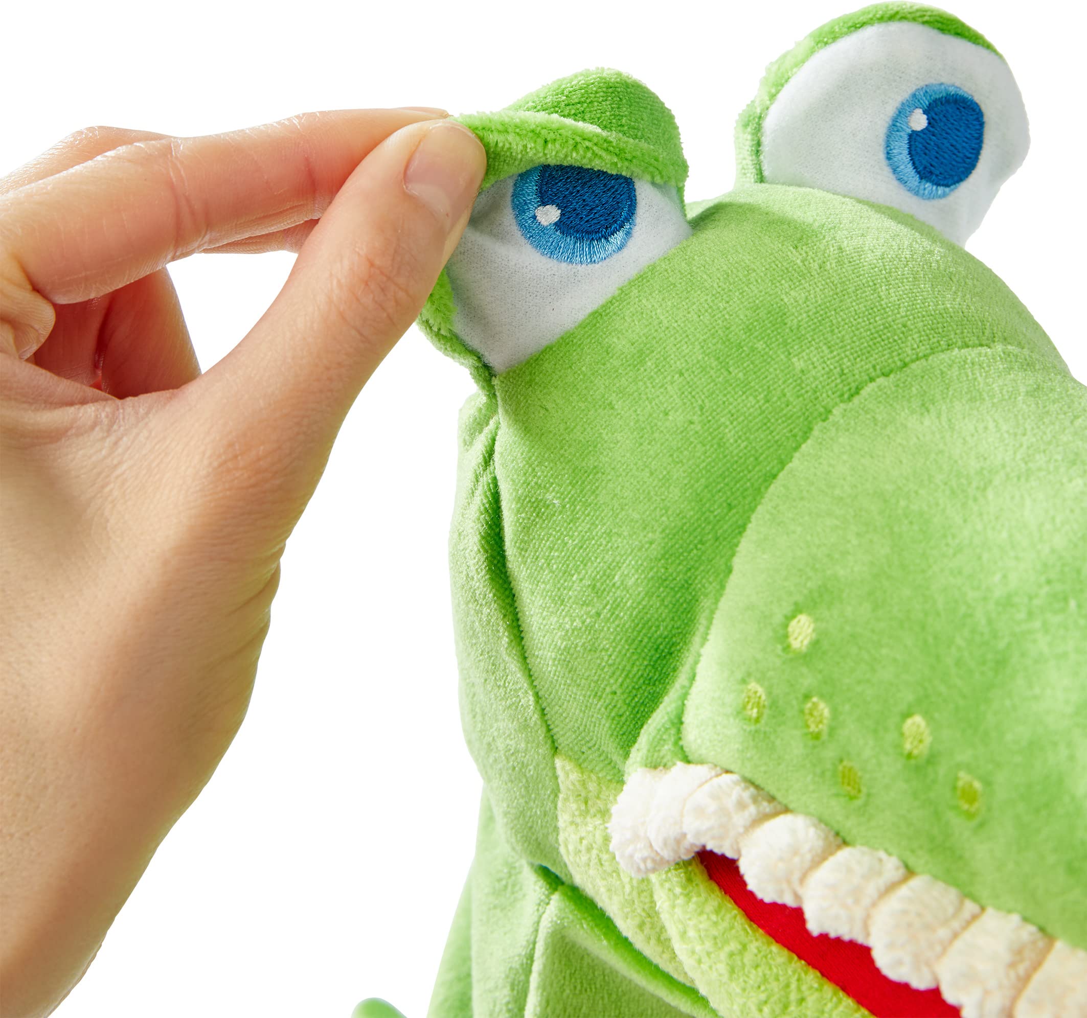 HABA Croco puppet mouth action supports interactive conversations and early language practice.