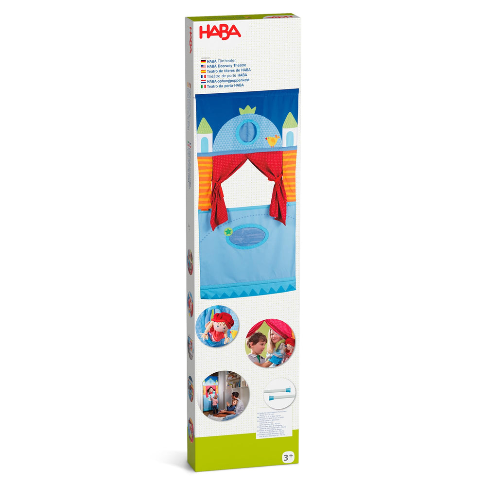 HABA doorway puppet theater makes a perfect gift for toddlers 3+.