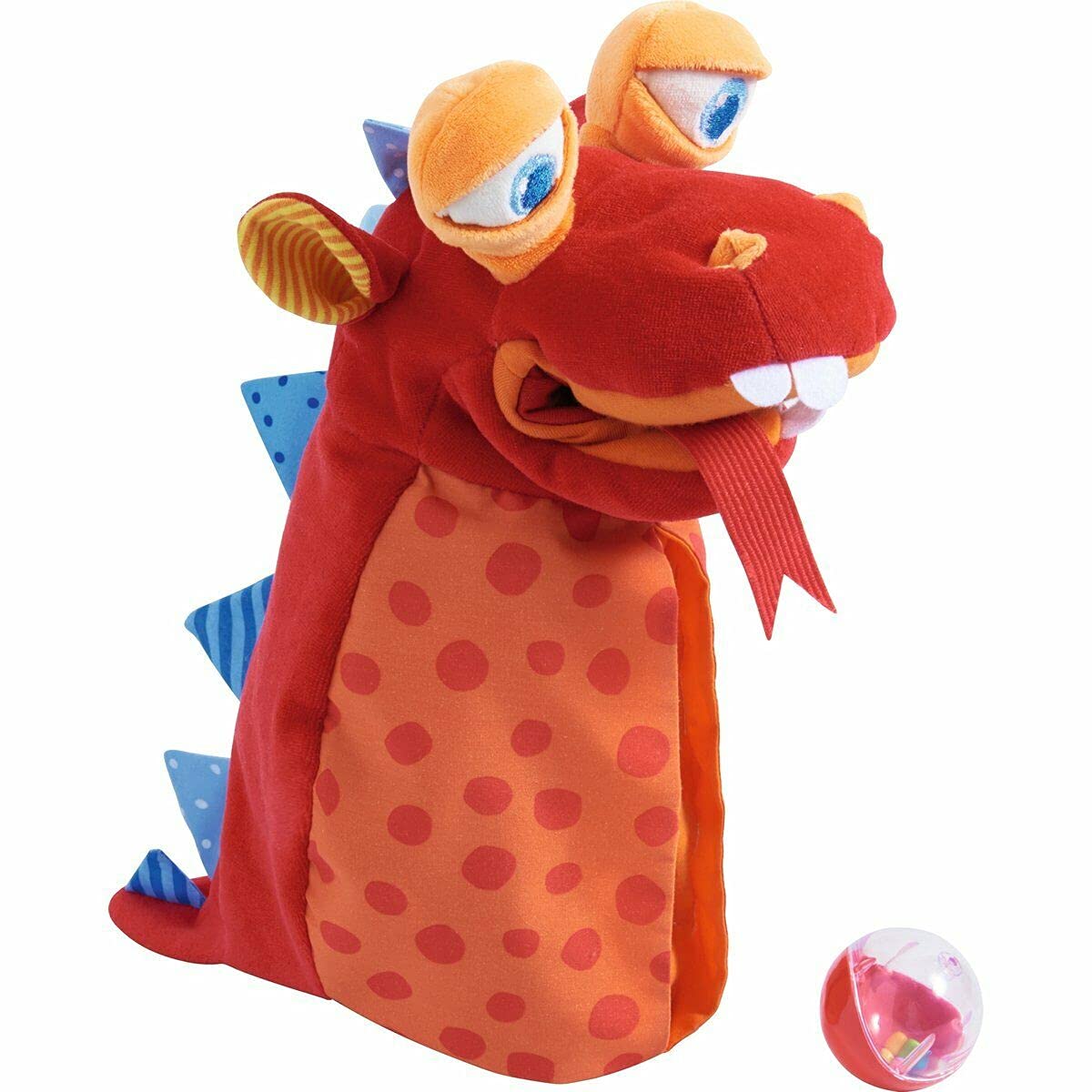 HABA Eat It Up Dragon glove puppet full view supports imaginative play.