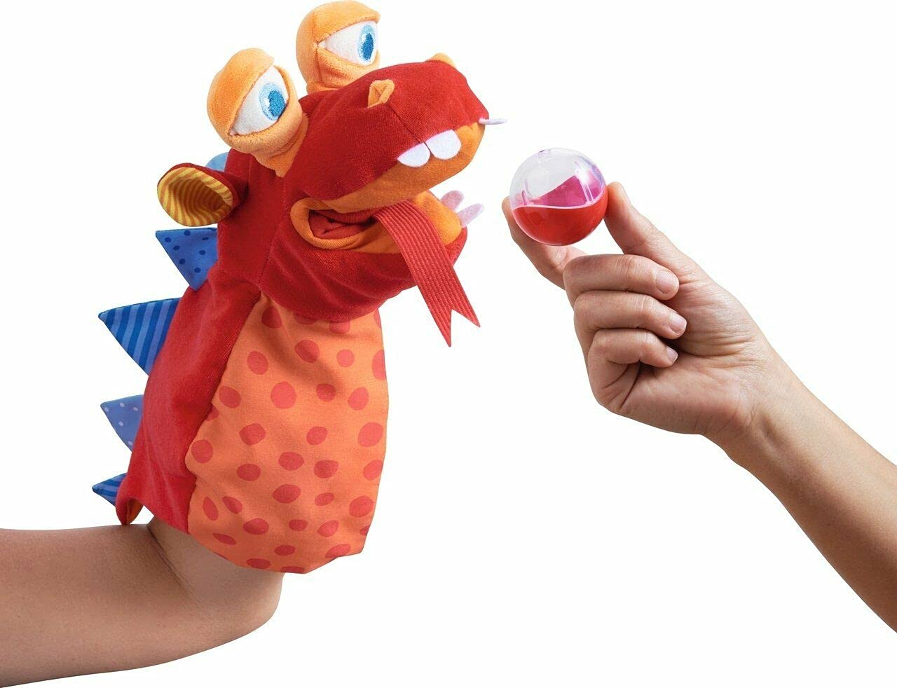HABA Eat It Up Dragon glove puppet durable, easy to clean for busy families.