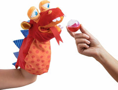 HABA Eat It Up Dragon glove puppet durable, easy to clean for busy families.