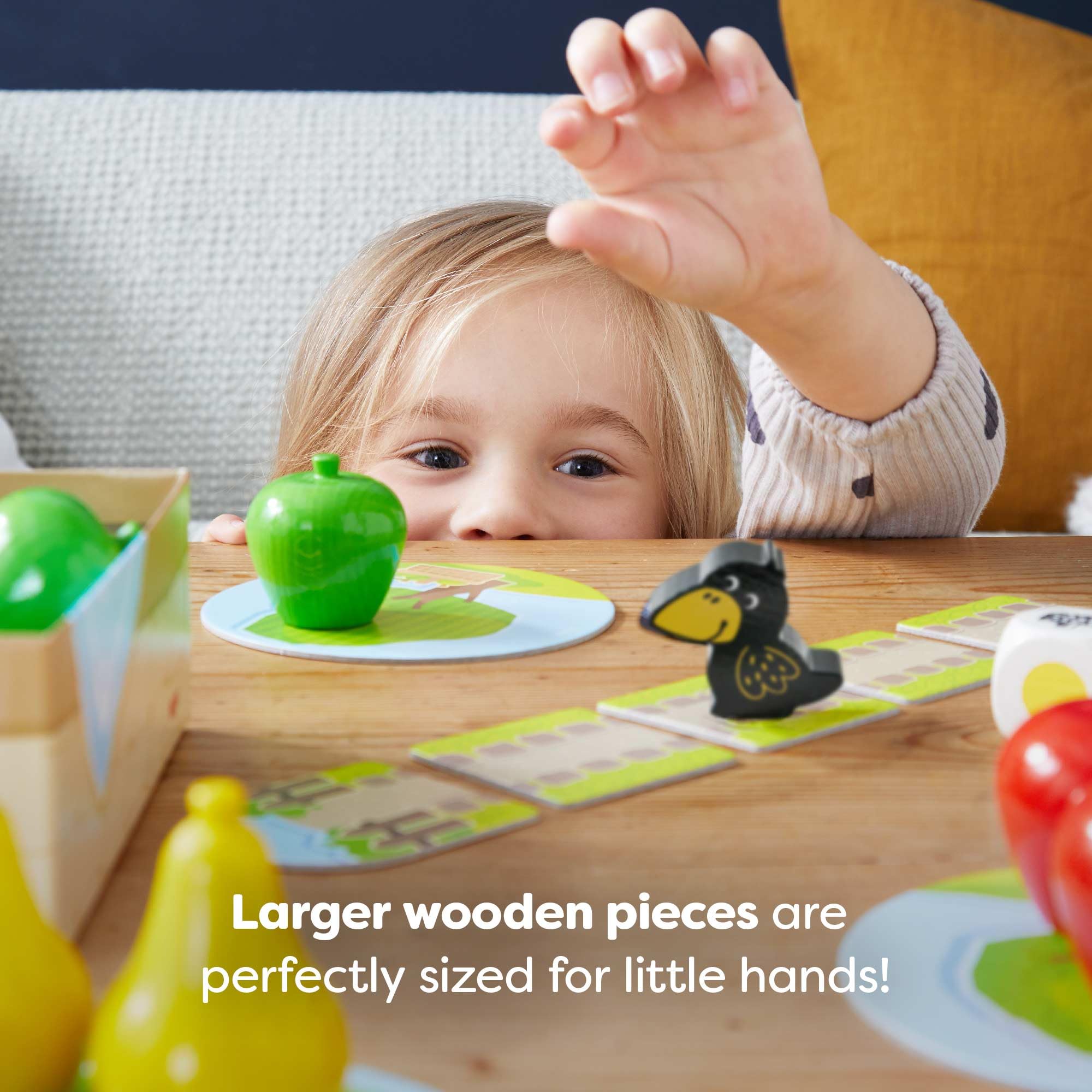 HABA First Orchard raven piece adds gentle challenge during play