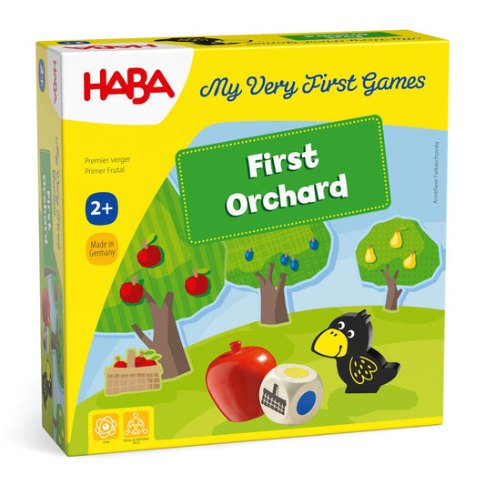 HABA First Orchard wooden fruit pieces for kids' tactile play and color recognition
