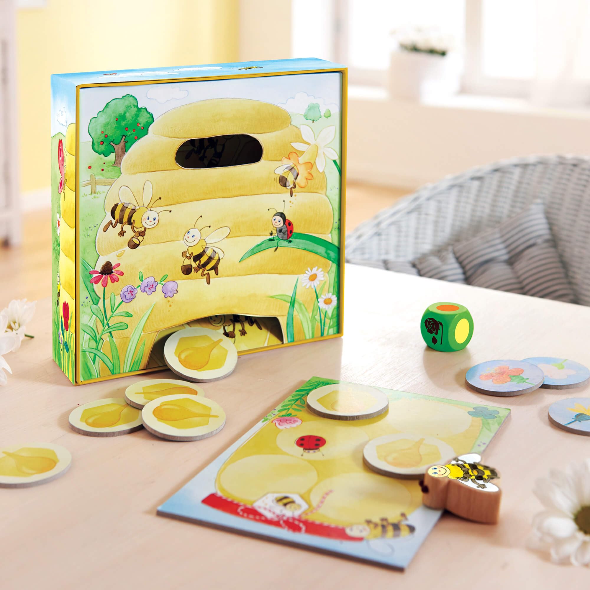 HABA Hanna Honeybee honey tiles encourage counting and memory in a fun way