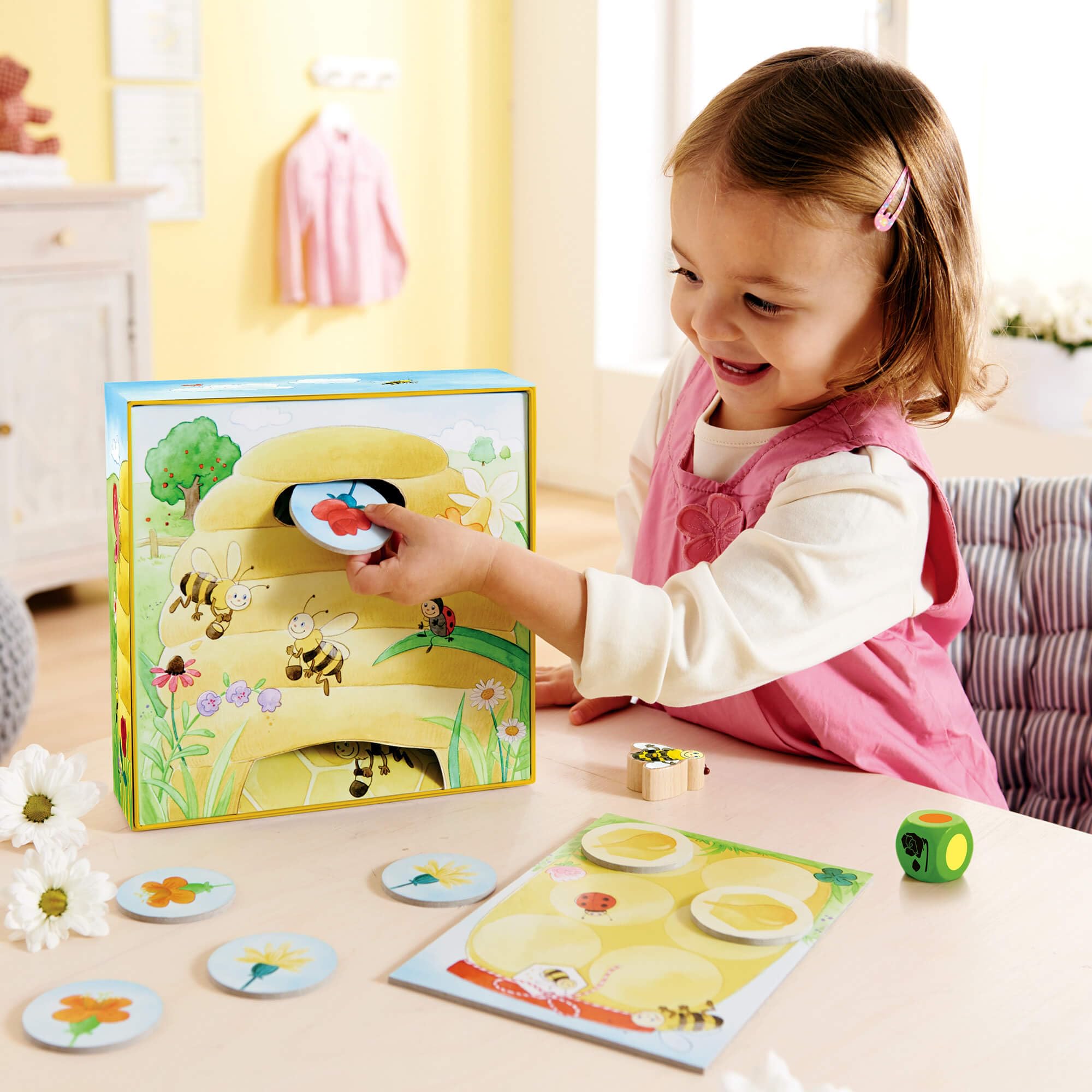 HABA Hanna Honeybee wooden token supports turn-taking during safe family games