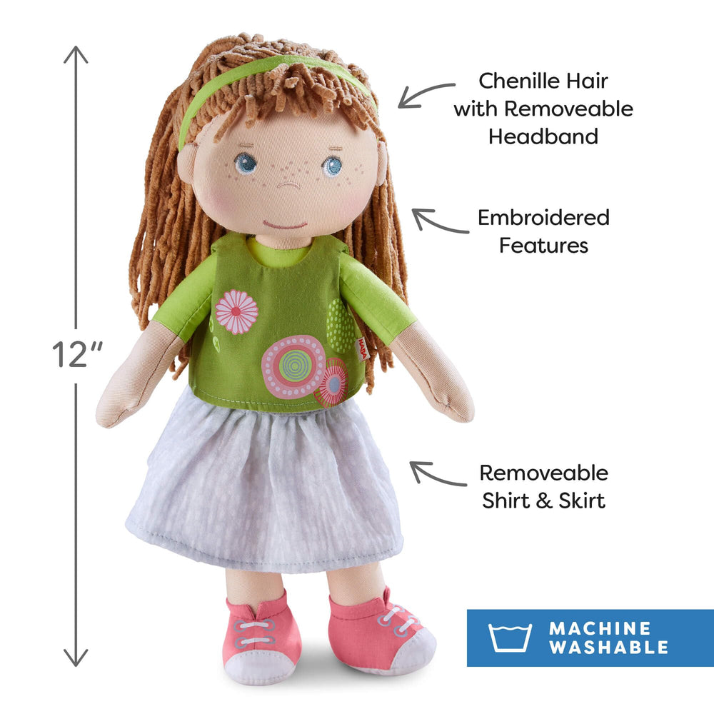 HABA Hedda with brown hair and blue eyes sparks imaginative play