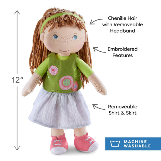 HABA Hedda with brown hair and blue eyes sparks imaginative play