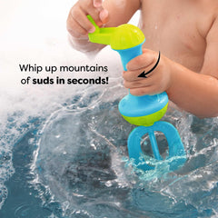 HABA bath toy duo bubble whisk, two-pack for sensory play sessions.