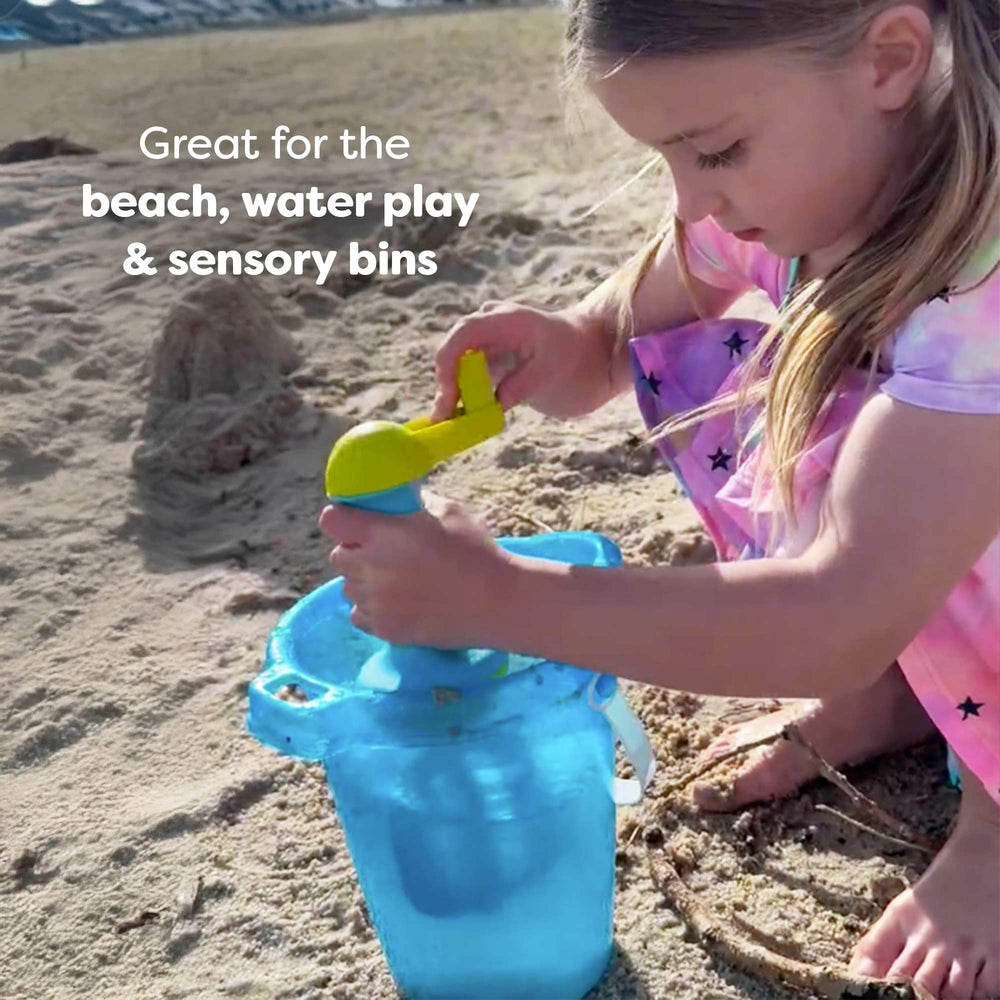 HABA pool toy bubble whisk, great for outdoor splash time.
