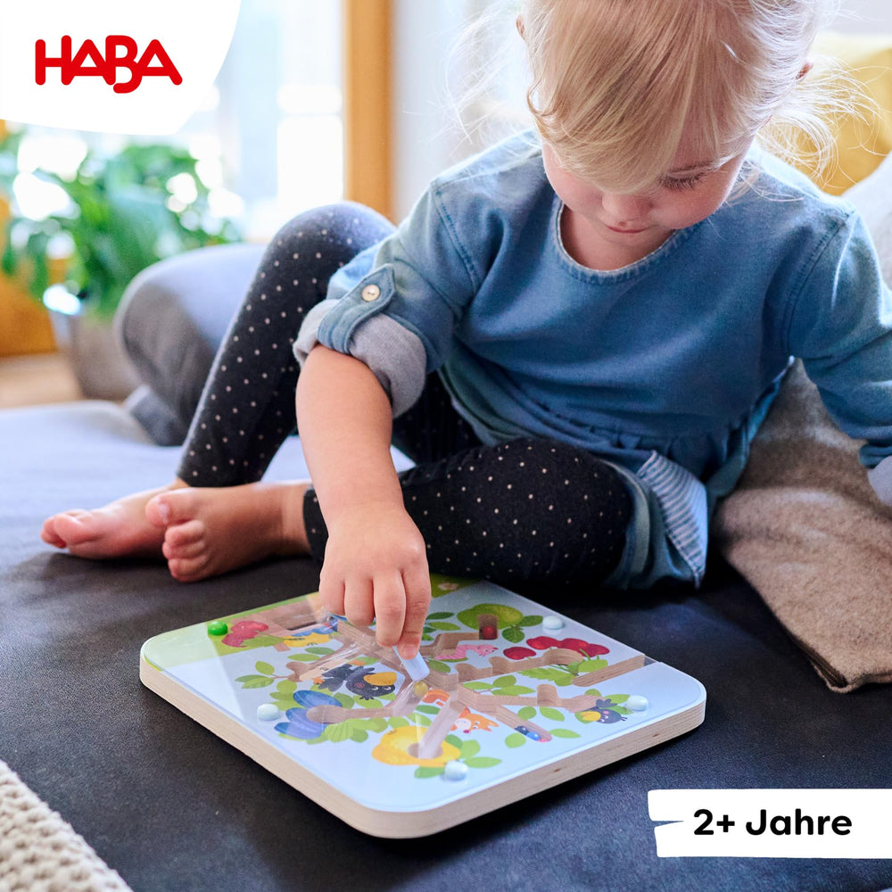 HABA magnetic wand on the board edge for guided exploration