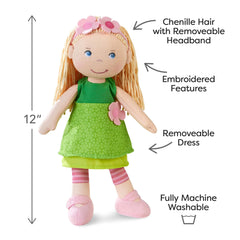 Soft, durable Mali doll that is machine washable for easy cleanup after playtime.
