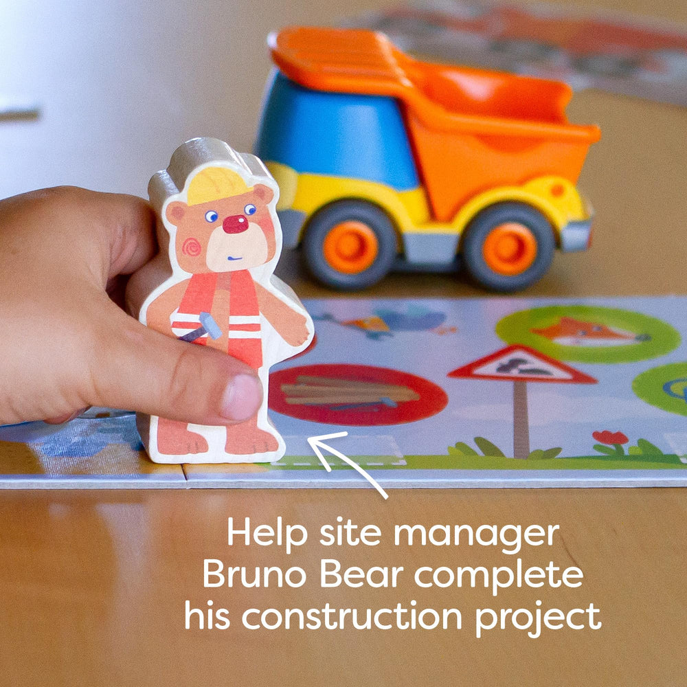 HABA Dump truck compatible with Kullerbu track enables open-ended construction play