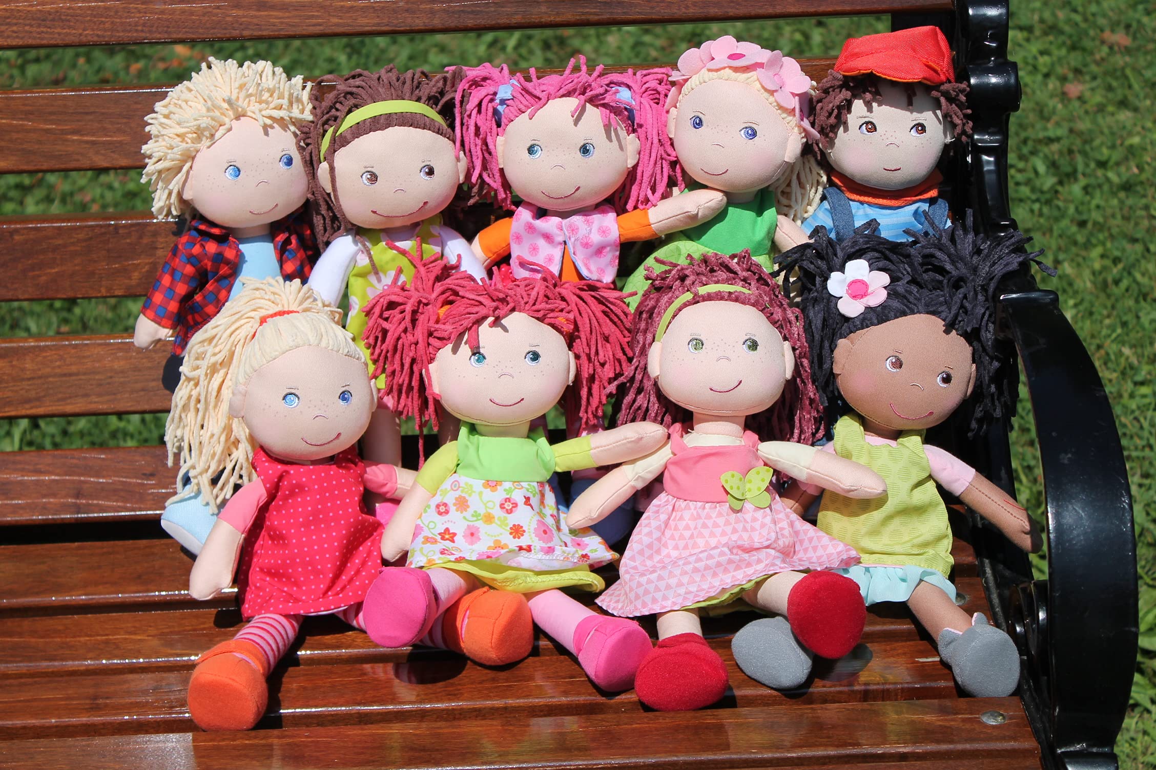 HABA Nick 12-inch doll easy-care features for cold-water washing.