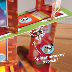 Players focus on concentration and dexterity while stacking