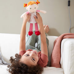 HABA Roya embroidered-face safe-doll provides durable, kid-friendly play.