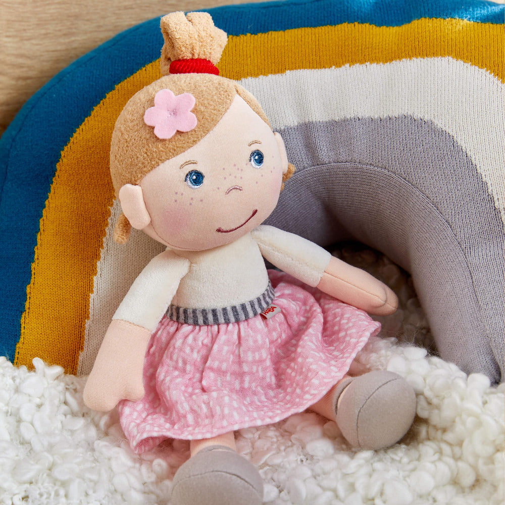 HABA Snug Up Lauren suitable for babies 6 months and older to grow with.