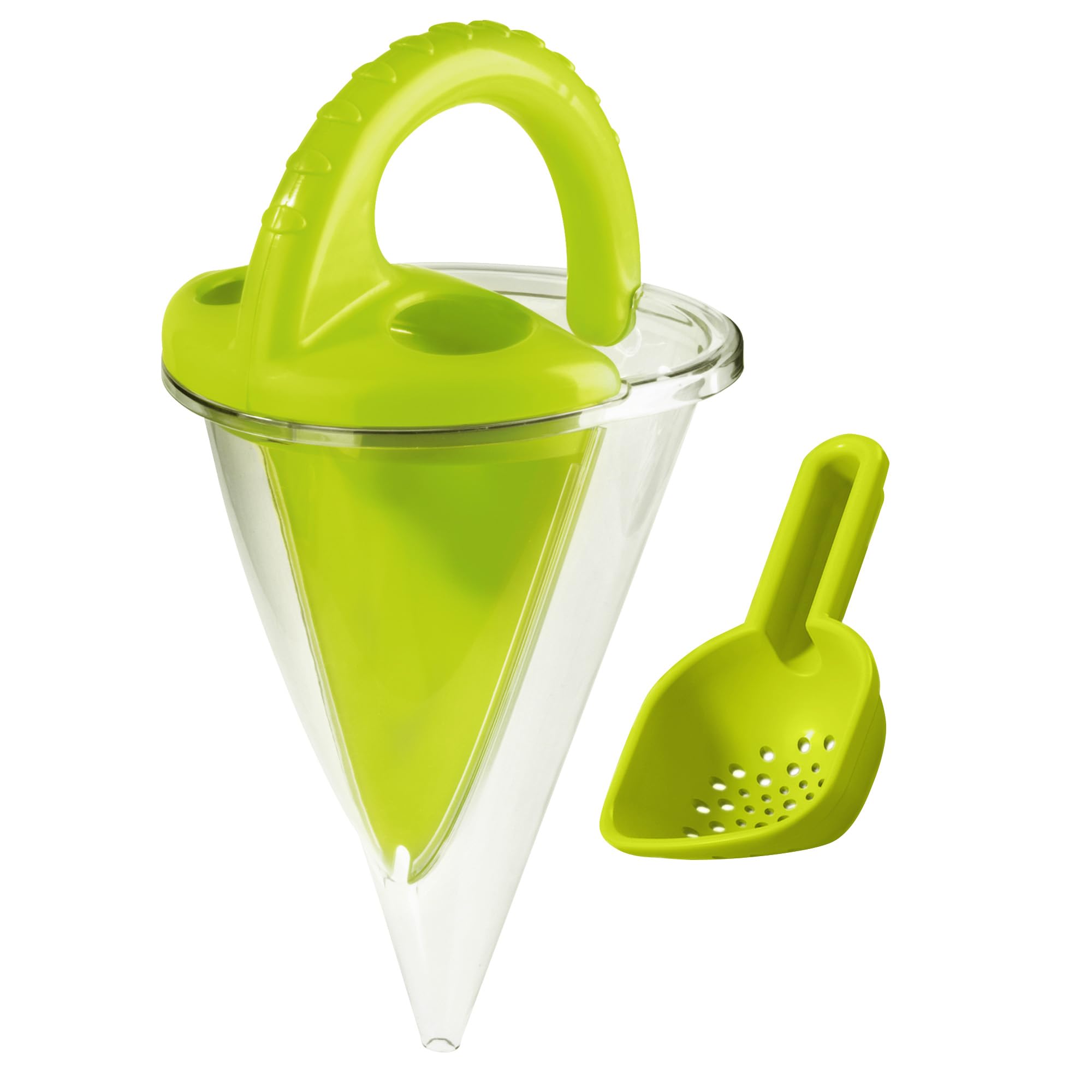 HABA Spilling Funnel XXL ready for beach play and smooth sand mixing.