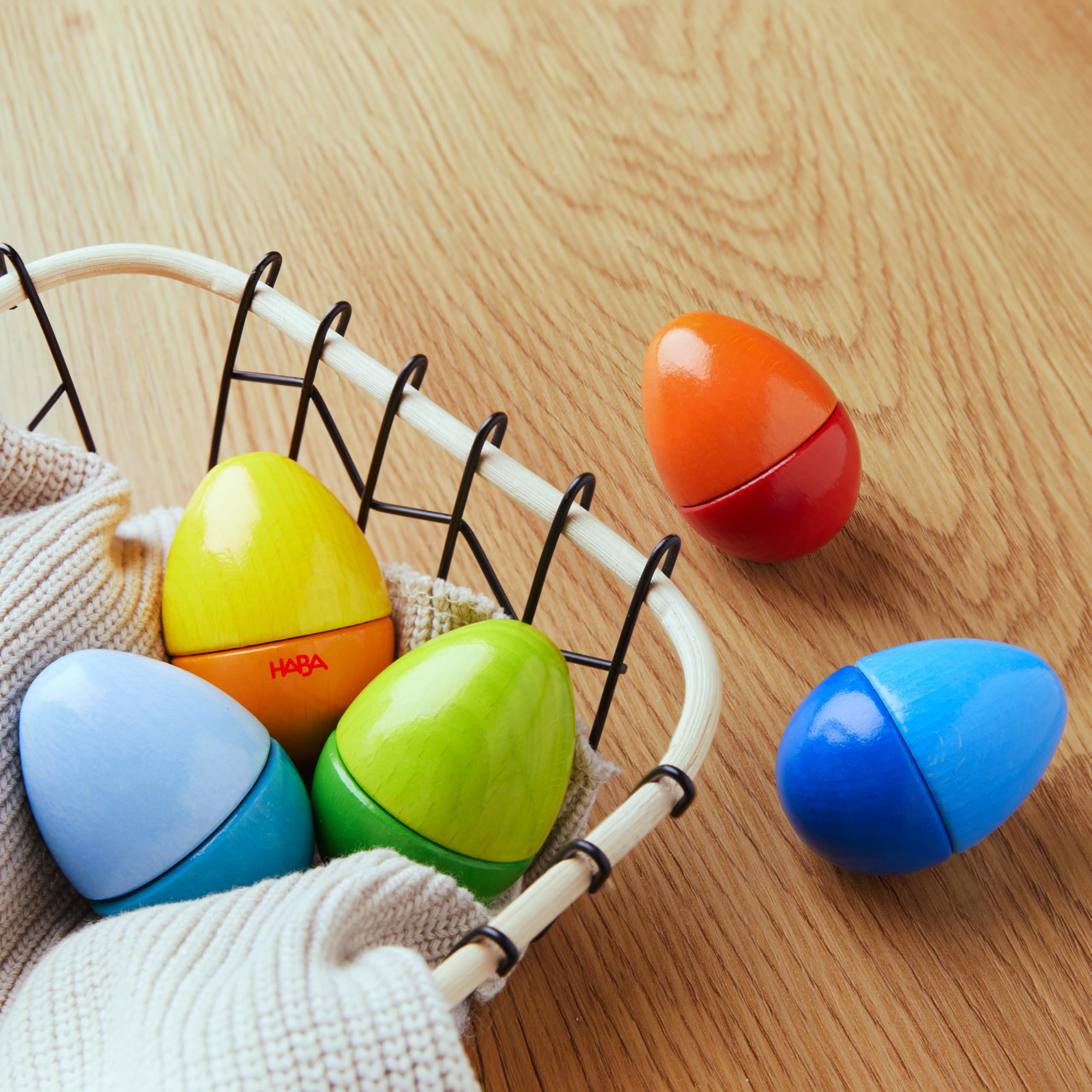 HABA sensory eggs playset promotes hands on learning for toddlers