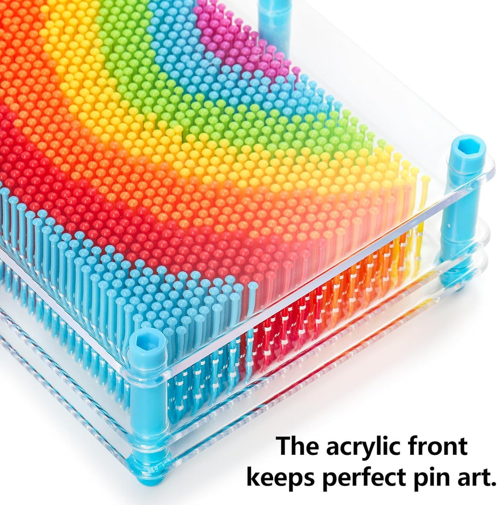 Hacaroa 3D Pin Art front frame keeps pins aligned securely