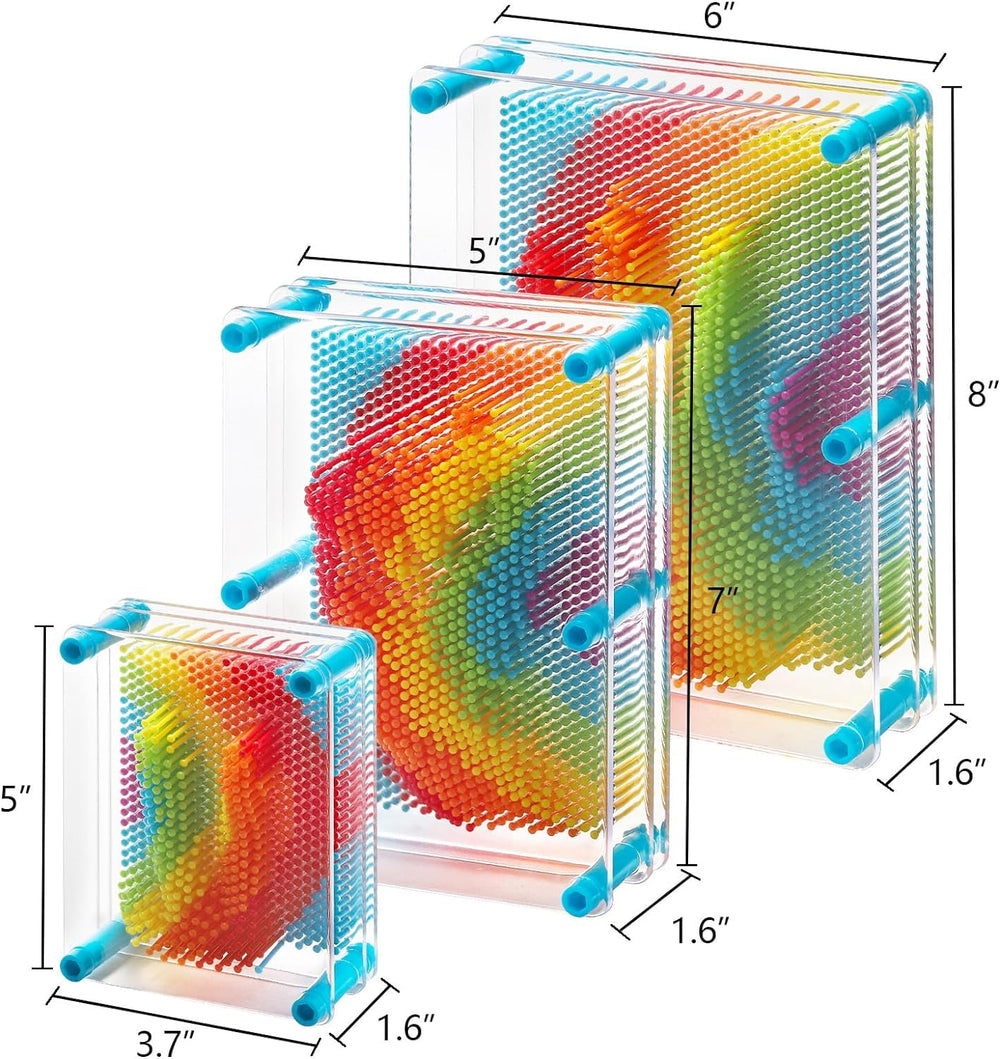 Hacaroa 3D Pin Art rainbow pins close-up highlighting tactile texture