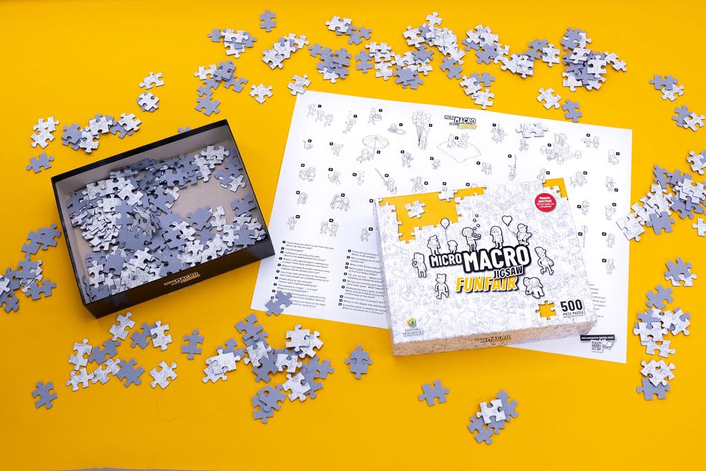 Hidden objects area in Hachette MicroMacro Funfair puzzle shows over 50 clues.