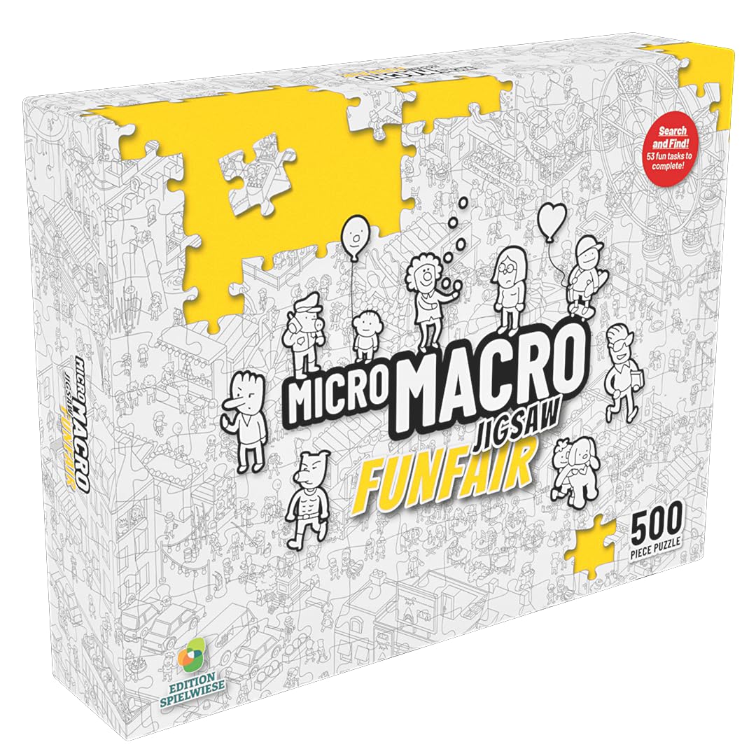 Hachette MicroMacro Funfair puzzle map close-up reveals tiny details to spot.