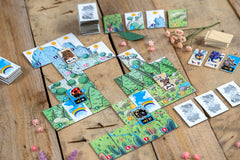 Hachette Solstis tile draft captures strategic decision moments during game setup at home.