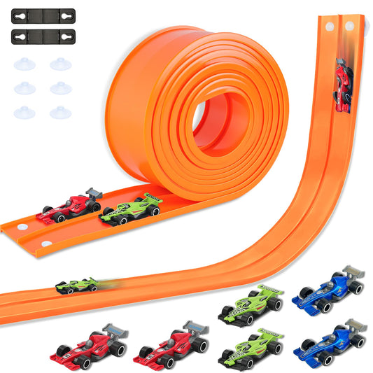 HACOCOLA 15ft double-sided track orange for versatile racing play indoors or outdoors.