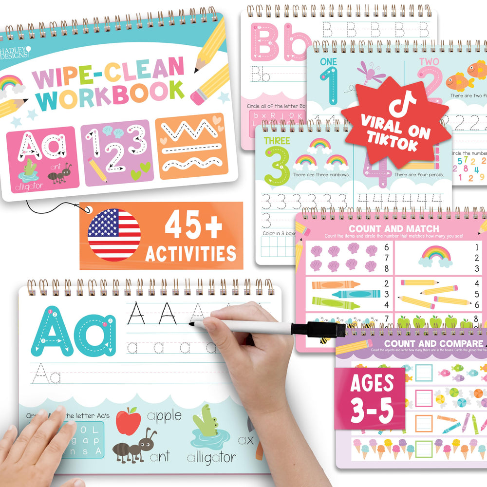Hadley Designs ABC Tracing Book cover, durable design for daily preschool practice